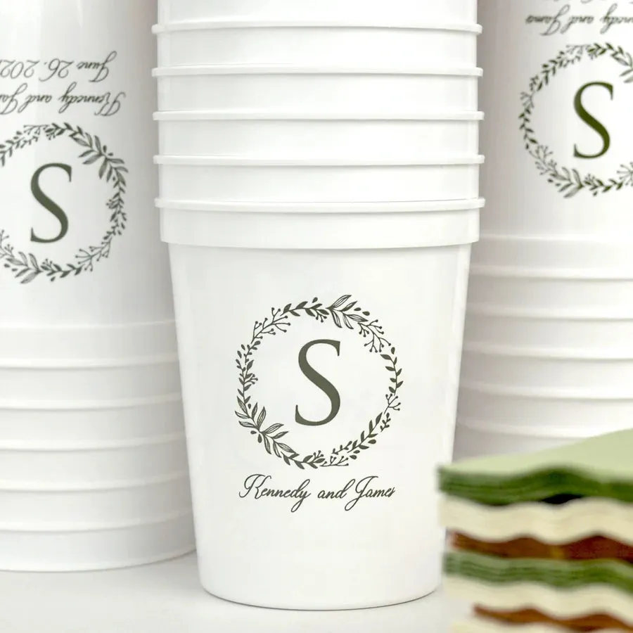 16 Oz. Personalized Plastic Wedding Reception Stadium Cups