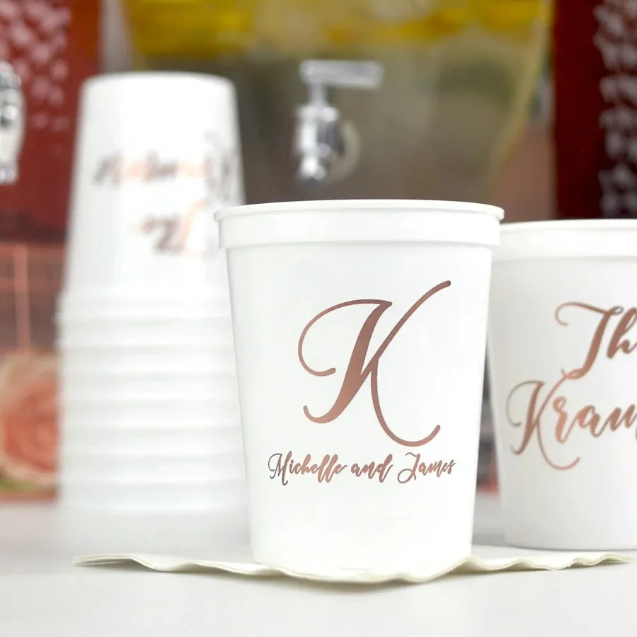 16 Oz. Personalized Plastic Wedding Reception Stadium Cups