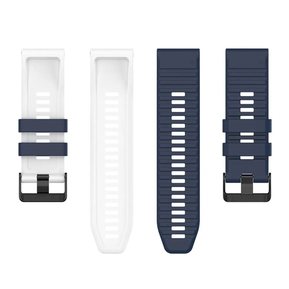 22mm dual color silicone watch strap for Garmin watch  - Midnight Blue / White