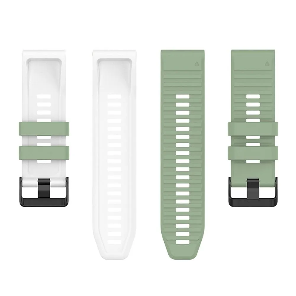 22mm dual color silicone watch strap for Garmin watch  - Pine Needle Green / White