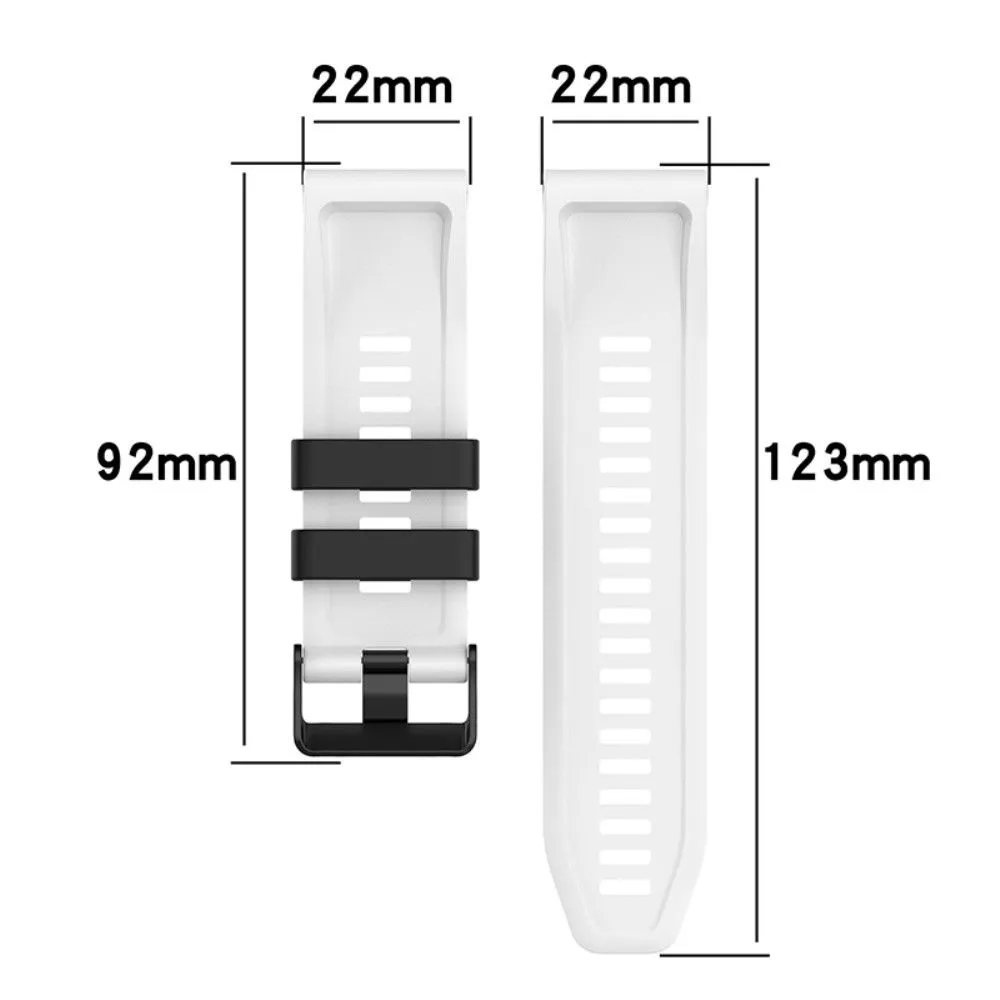 22mm dual color silicone watch strap for Garmin watch  - Red / Black