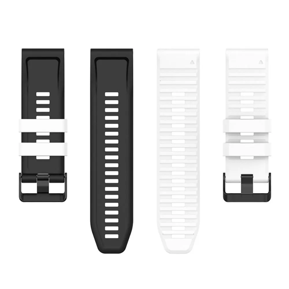 22mm dual color silicone watch strap for Garmin watch  - White / Black