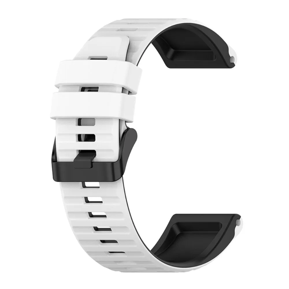 22mm dual color silicone watch strap for Garmin watch  - White / Black