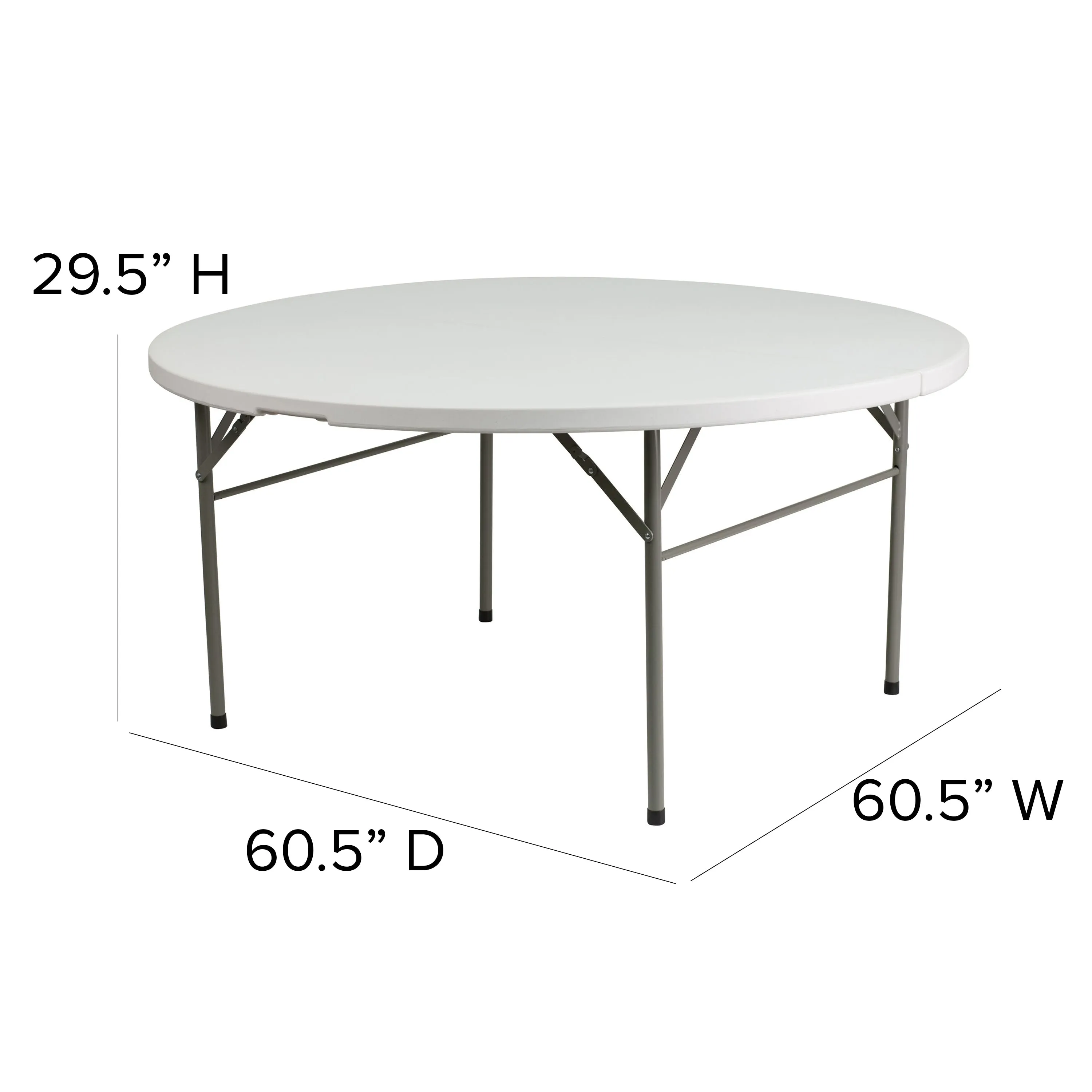 60RD White Bi-Fold Table DAD-154Z-GG