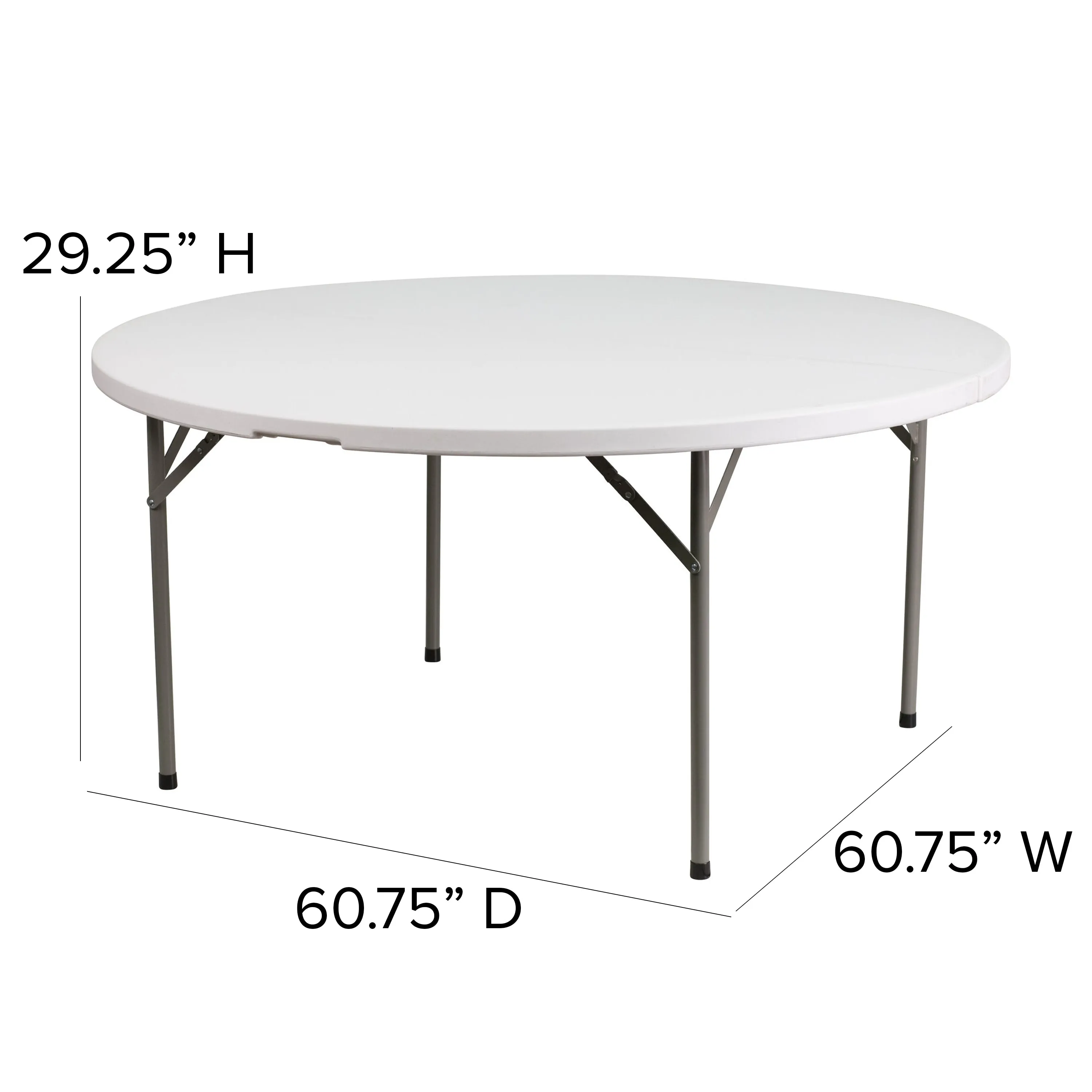 60RD White Plastic Fold Table DAD-YCZ-1-GW-GG