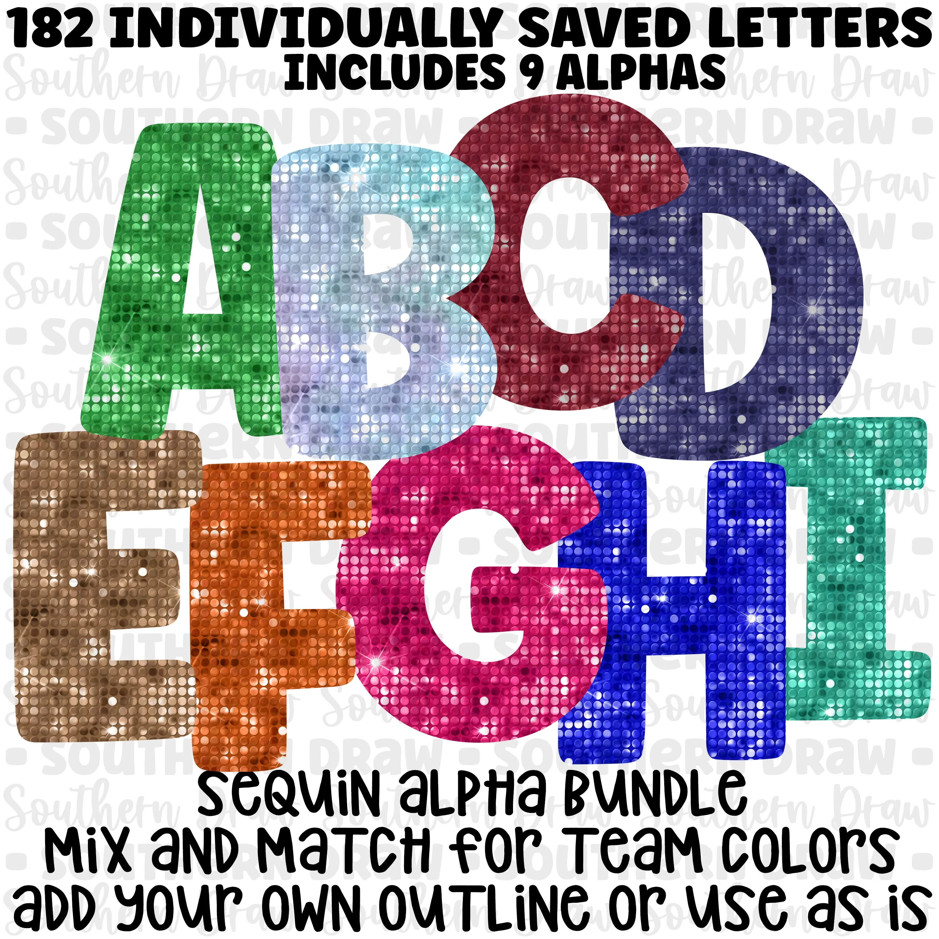 9 Sequin Alphas Bundle