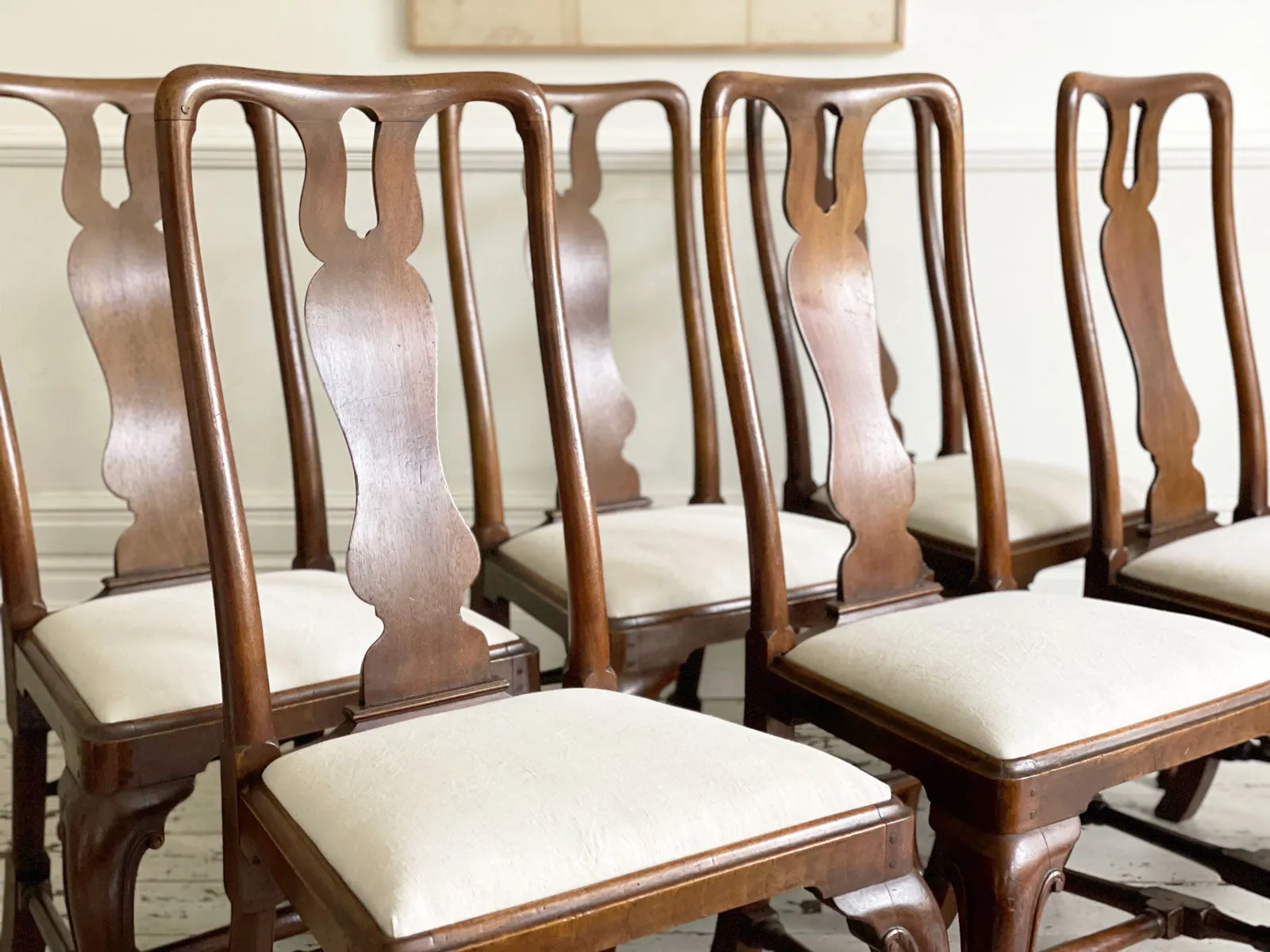 A Set of Six Georgian Walnut Dining Chairs