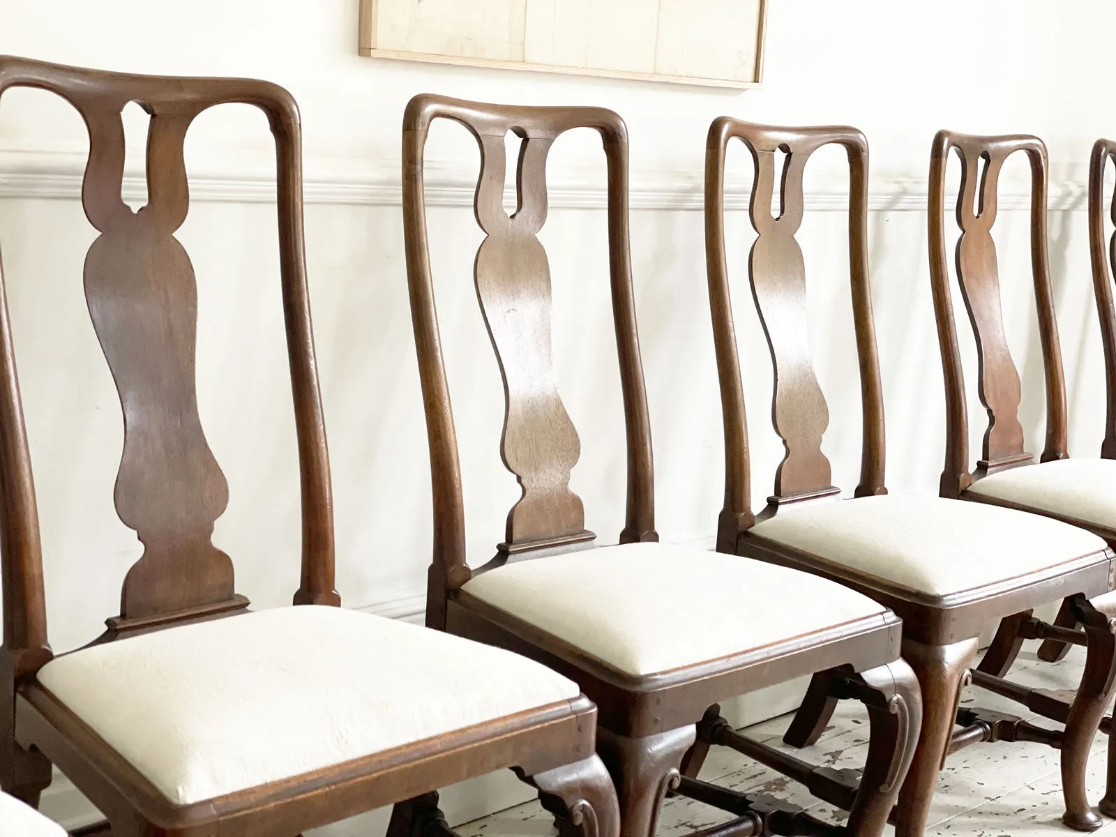 A Set of Six Georgian Walnut Dining Chairs