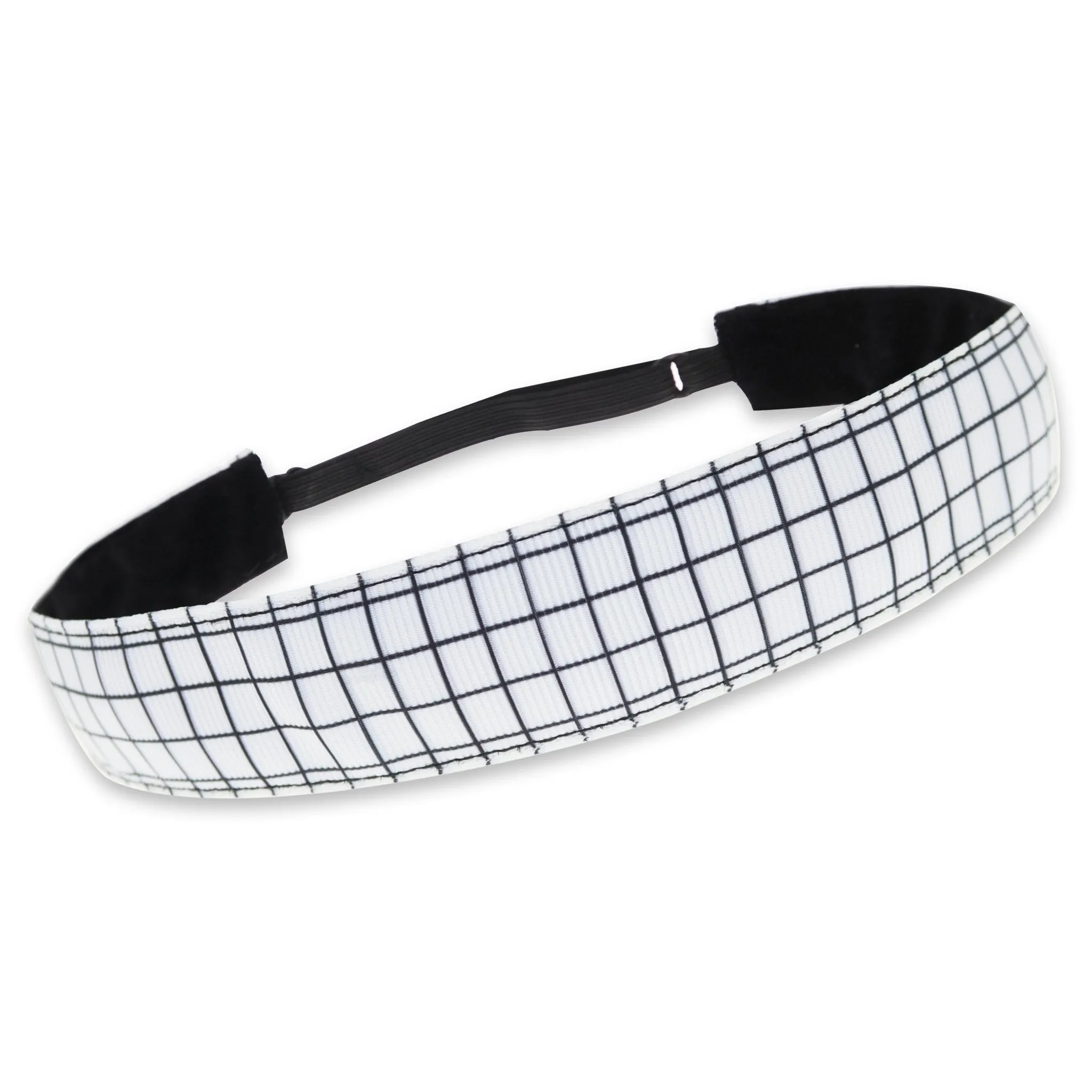 Adjustable No Slip Black & White Headband