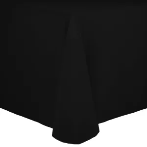 Black 90" x 156" Rectangular Spun Poly Tablecloth