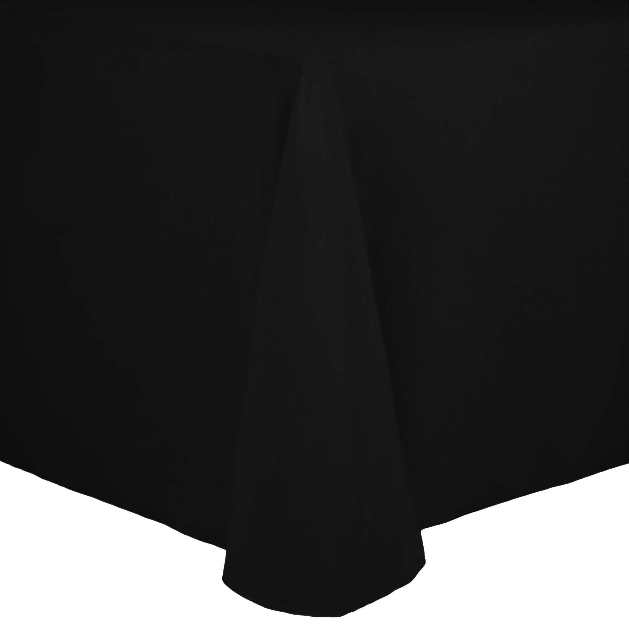 Black 90" x 156" Rectangular Spun Poly Tablecloth