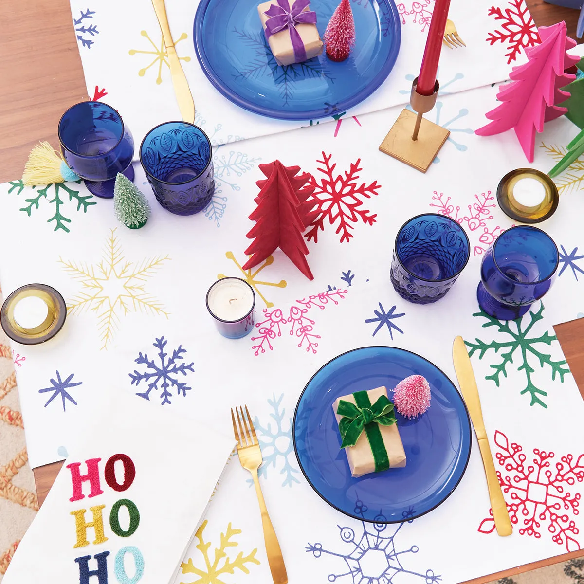 Boho Christmas Table Linens