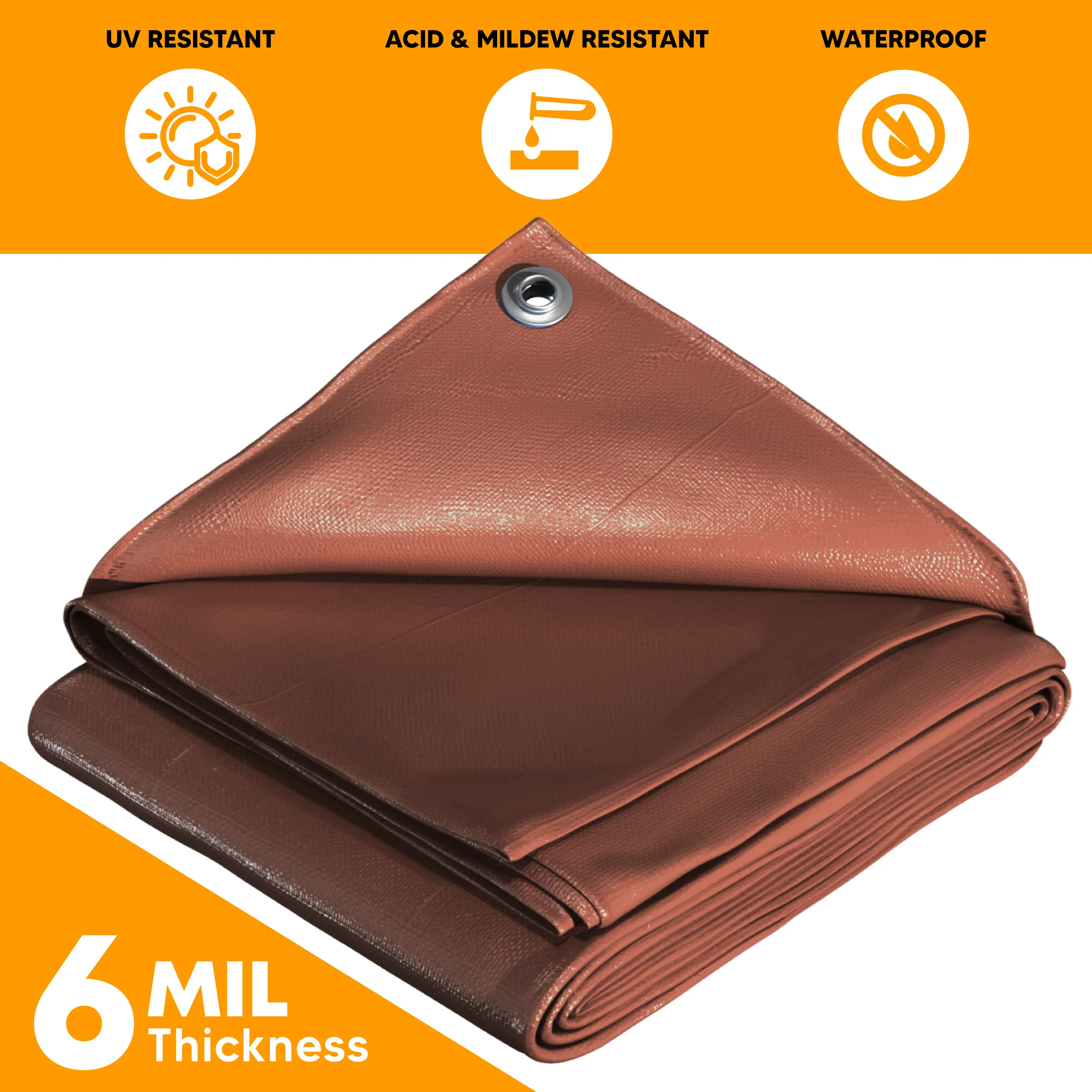 Brown Poly Tarp 5' x 7'