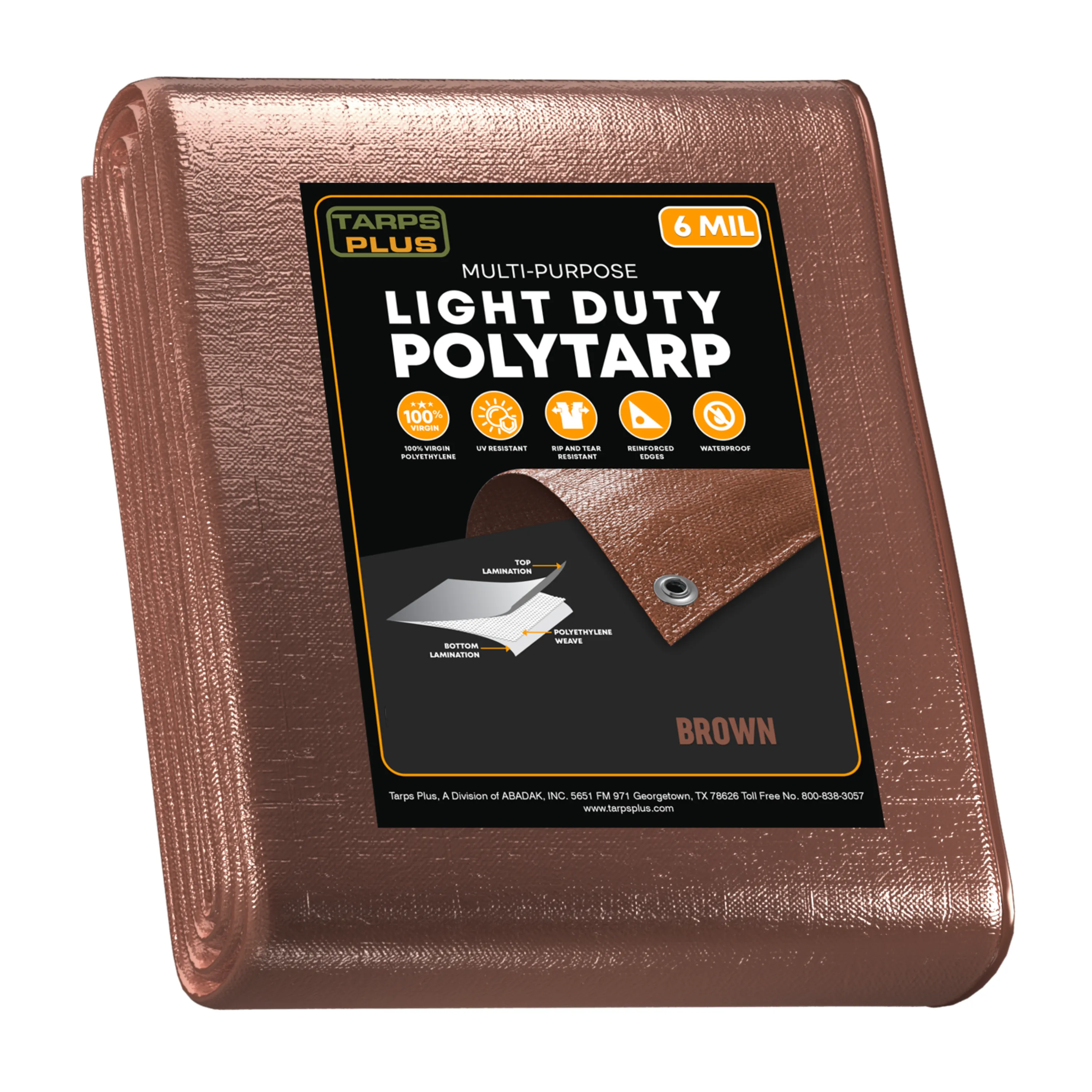 Brown Poly Tarp 6' x 10'