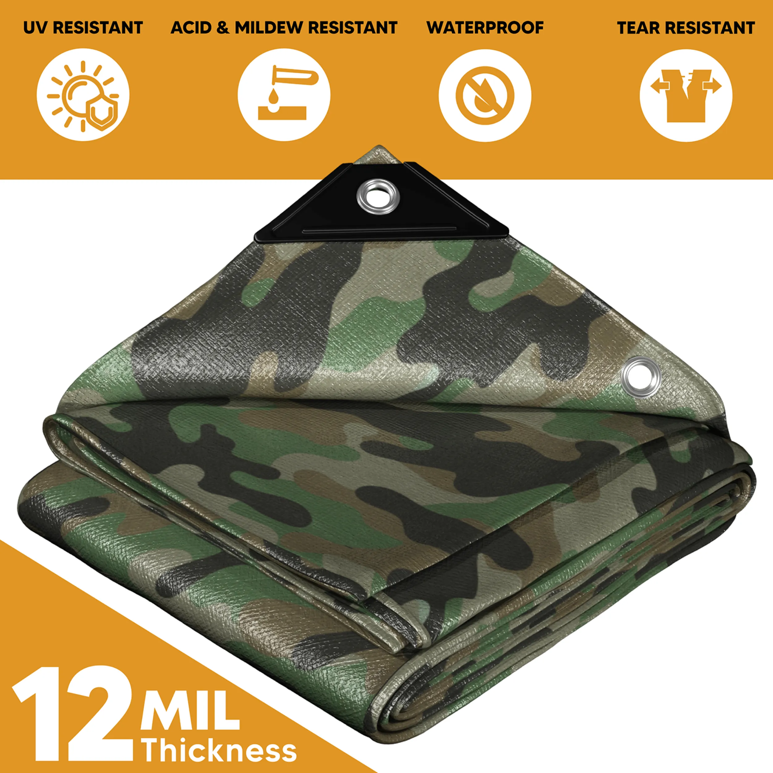 Camouflage Poly Tarp 12' x 16'