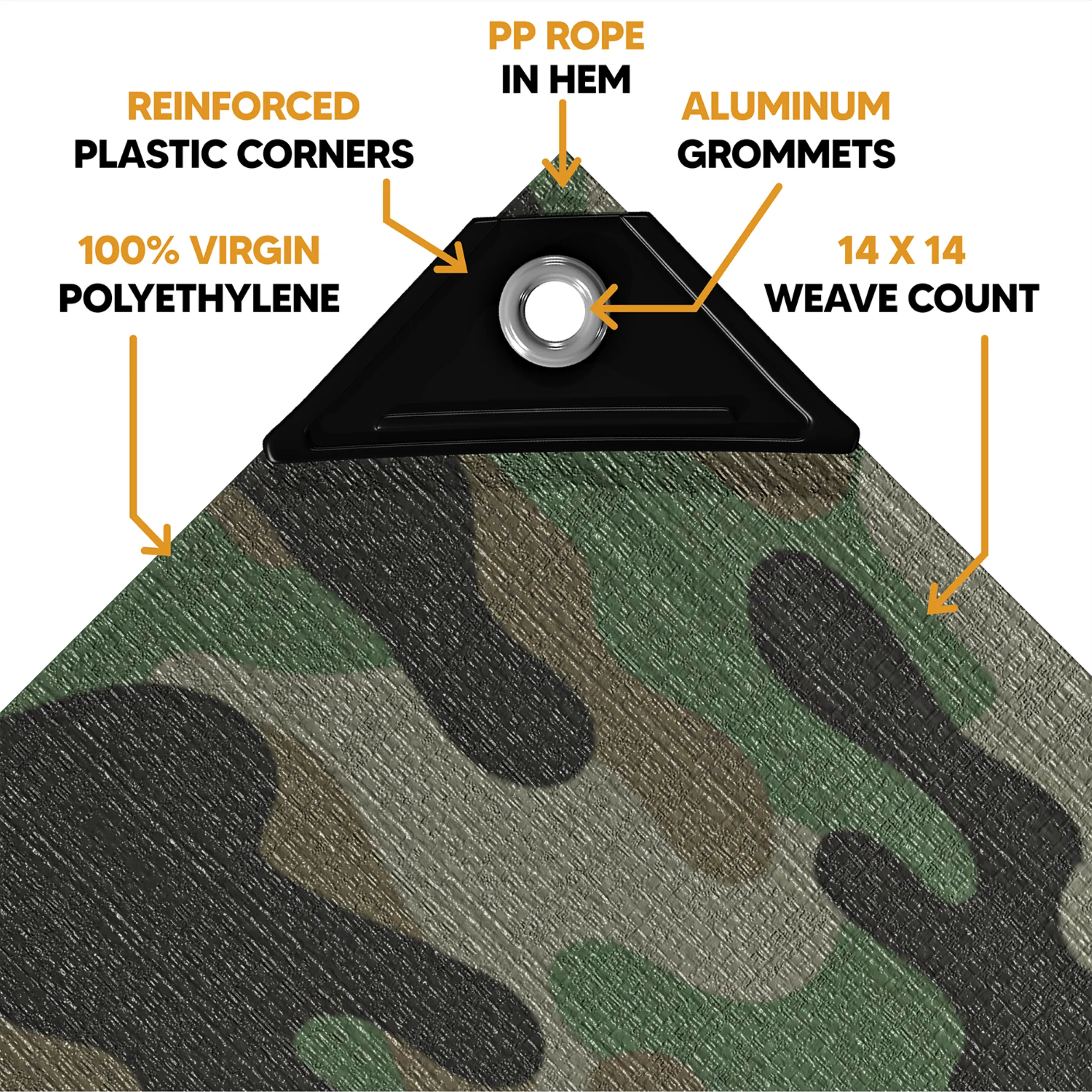 Camouflage Poly Tarp 12' x 16'