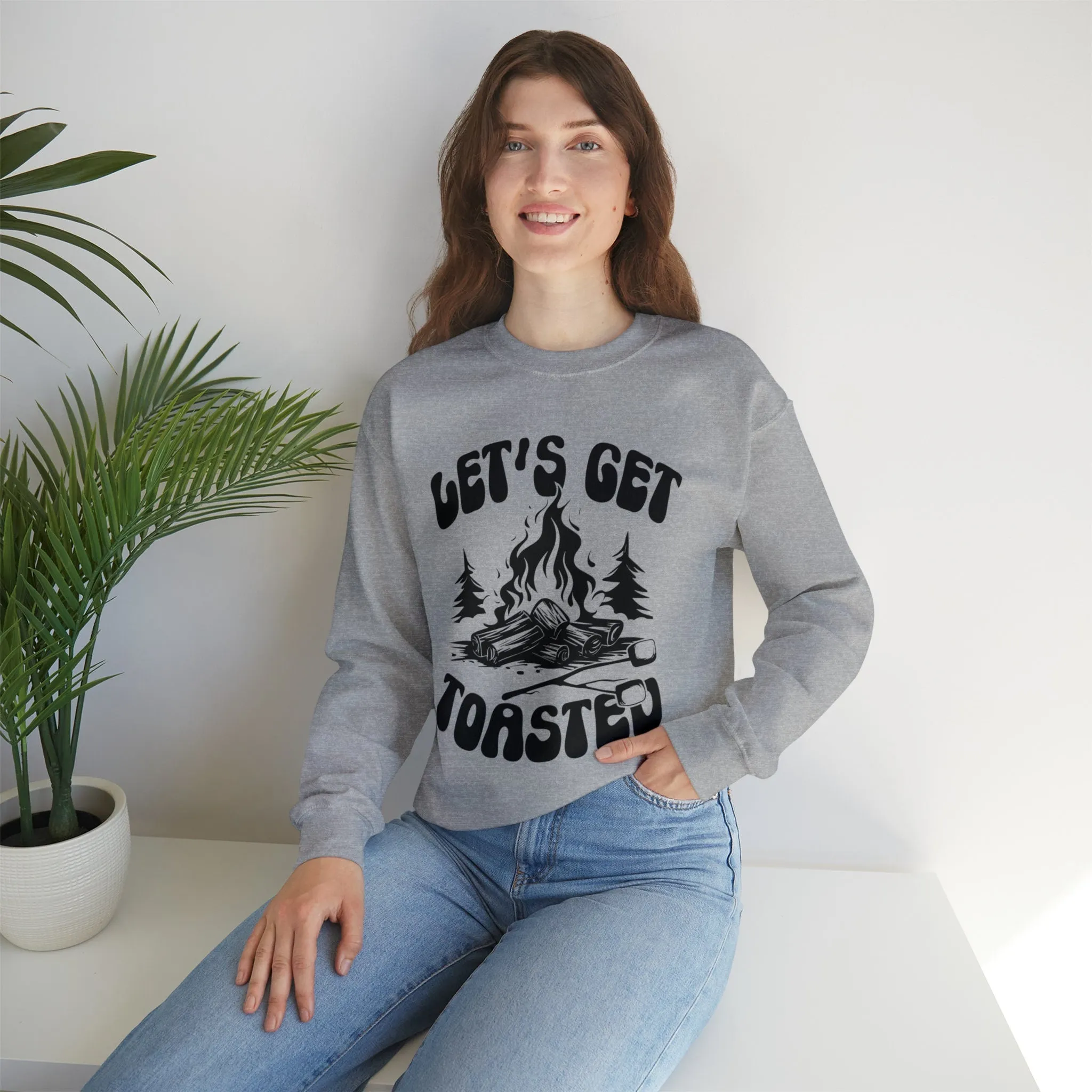 Camp bachelorette gift sweatshirt, lets get toasted, camping bachelorette, camp bachelorette, forest themed bachelorette sweatshirt