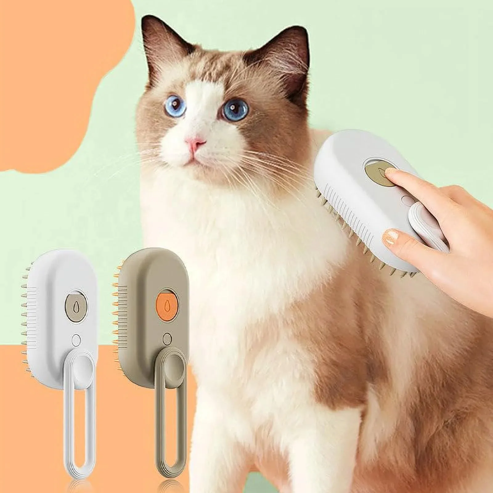 Cat Steam Brush, 3 in 1 Self Cleaning Cat