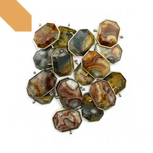 CHOOSE YOUR OWN Gold Crazy Jasper Octangle Crystal Element – Groups KK-PP