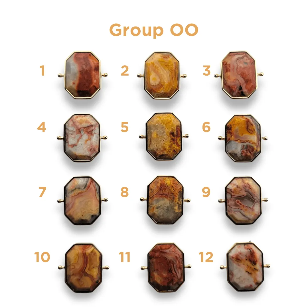 CHOOSE YOUR OWN Gold Crazy Jasper Octangle Crystal Element – Groups KK-PP