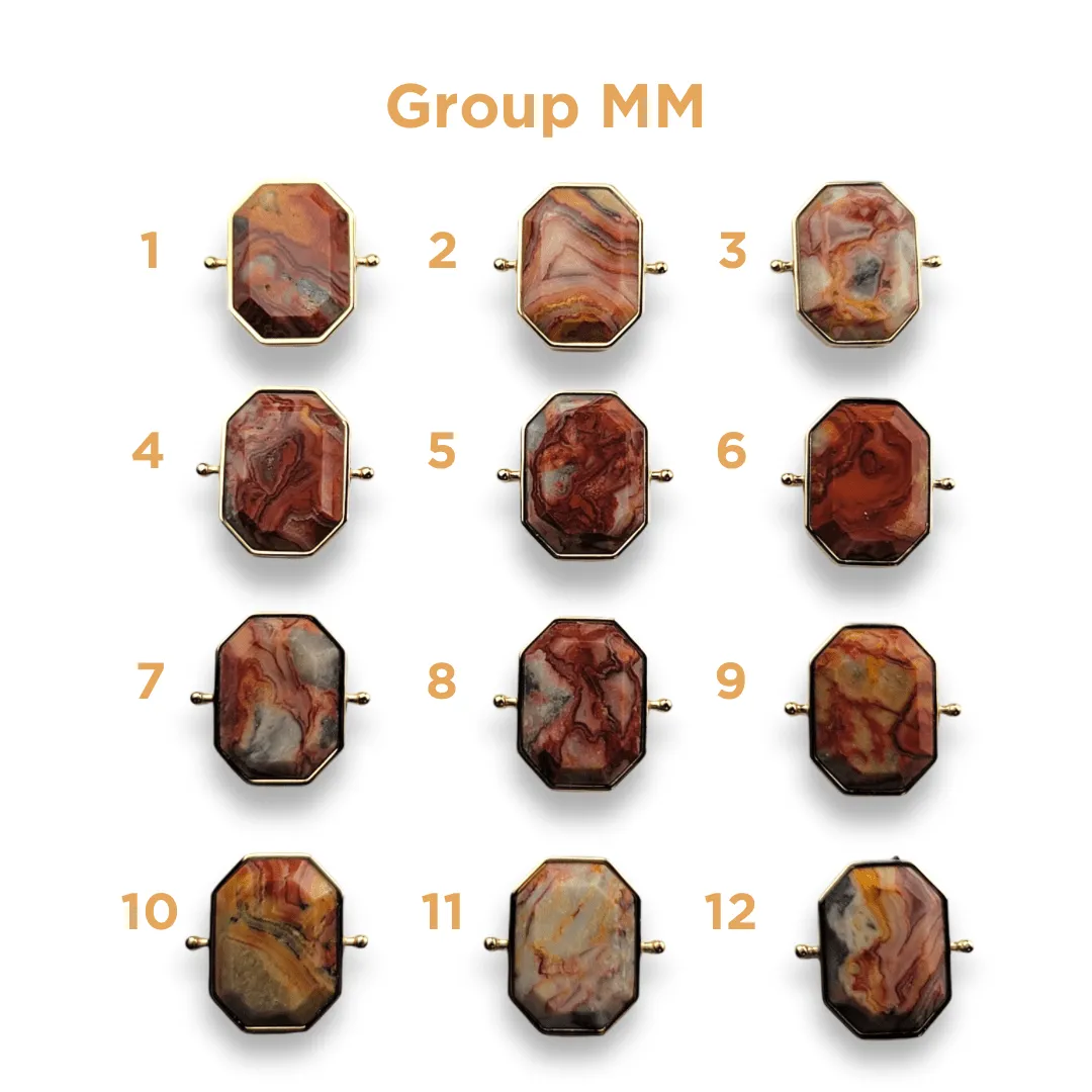 CHOOSE YOUR OWN Gold Crazy Jasper Octangle Crystal Element – Groups KK-PP