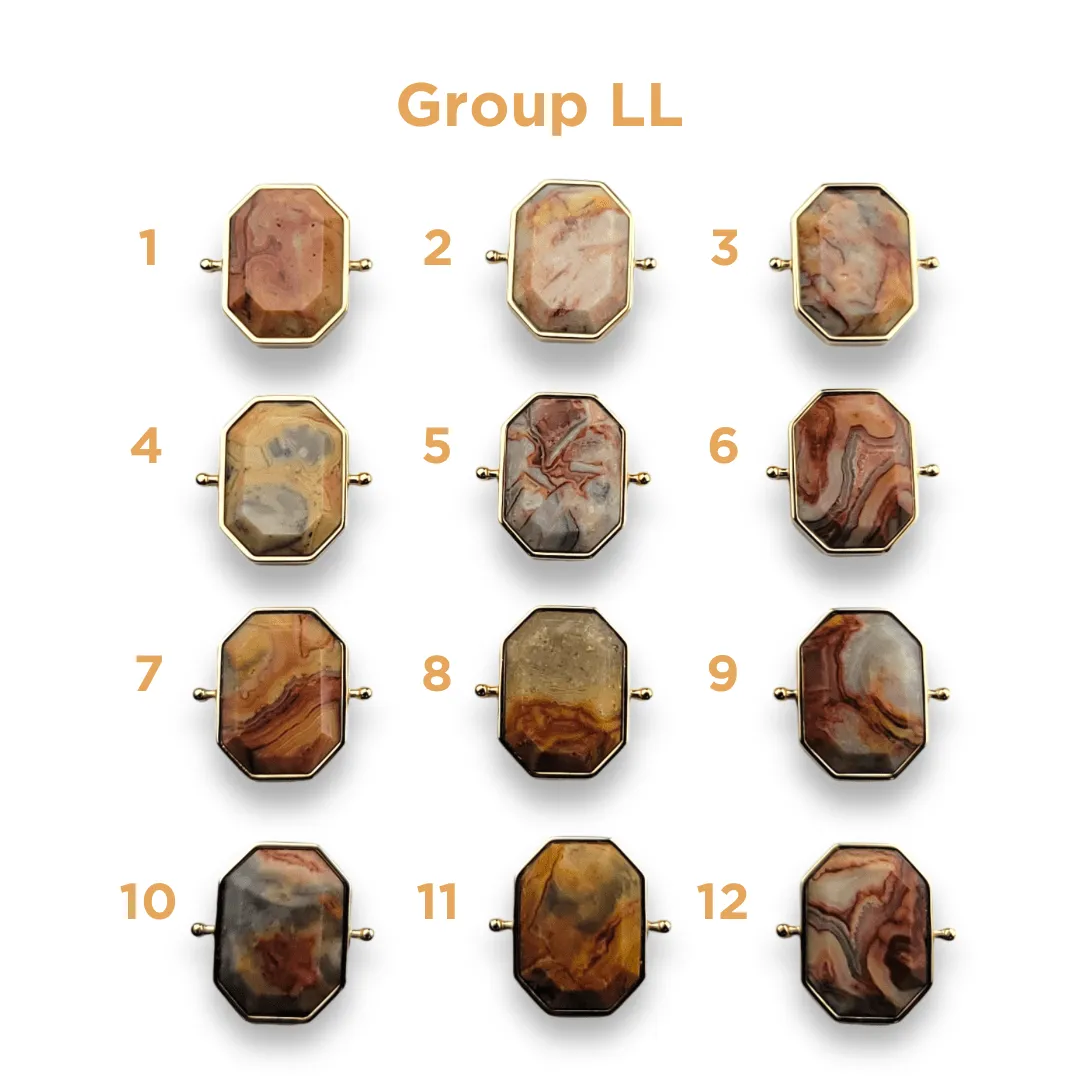 CHOOSE YOUR OWN Gold Crazy Jasper Octangle Crystal Element – Groups KK-PP