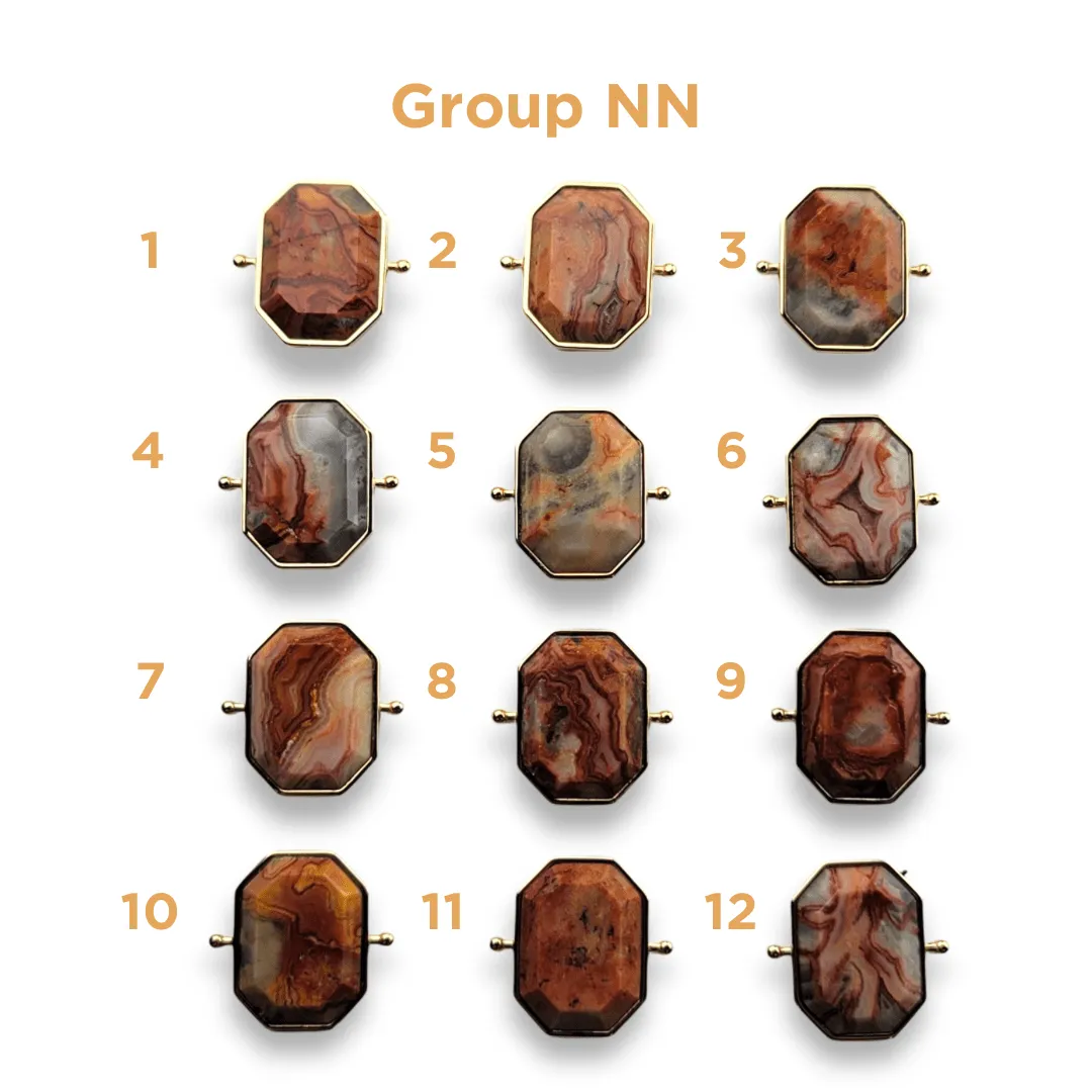 CHOOSE YOUR OWN Gold Crazy Jasper Octangle Crystal Element – Groups KK-PP