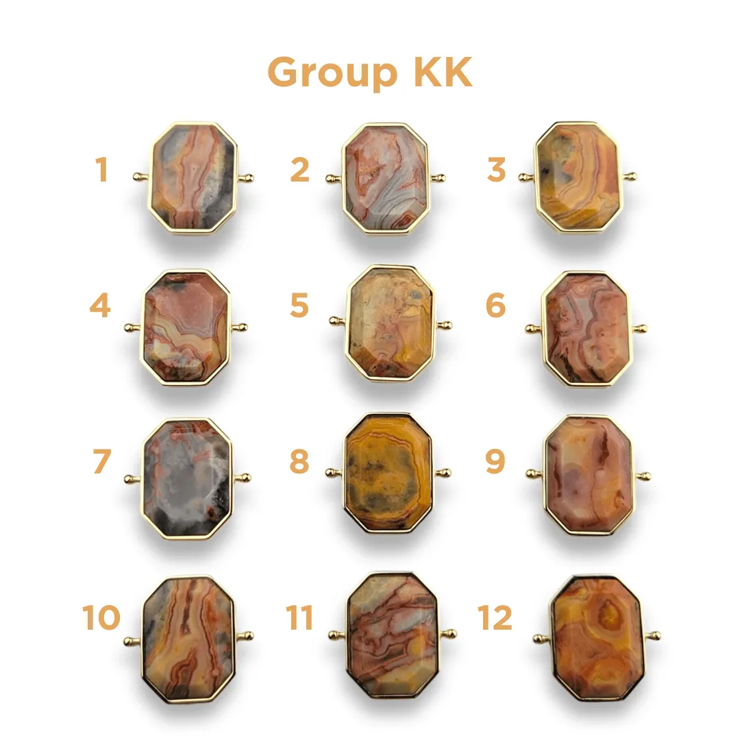 CHOOSE YOUR OWN Gold Crazy Jasper Octangle Crystal Element – Groups KK-PP