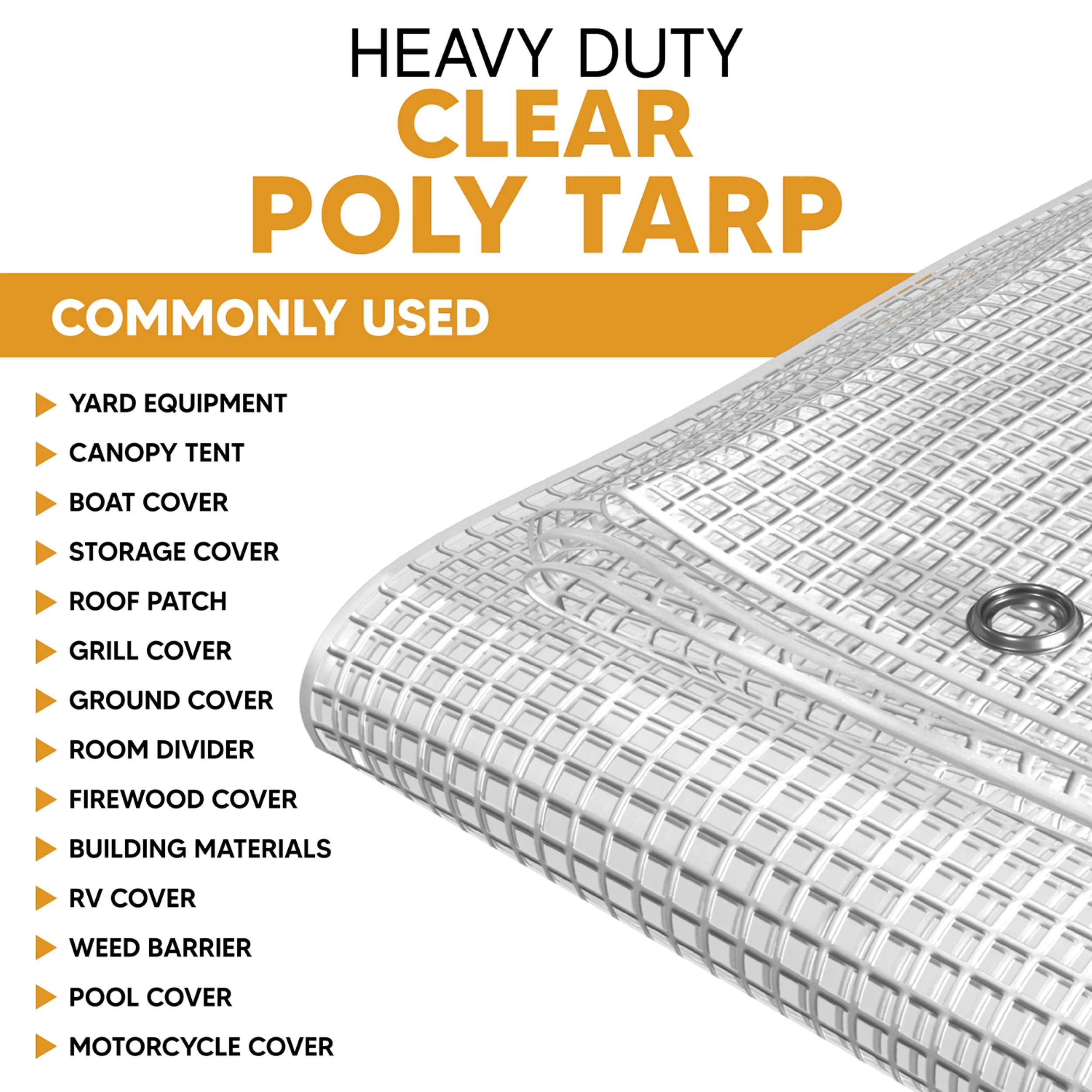 Clear Poly Tarp 16' x 20'