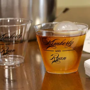 Custom Printed 9 Oz. Plastic Wedding Whiskey Tumbler Cups