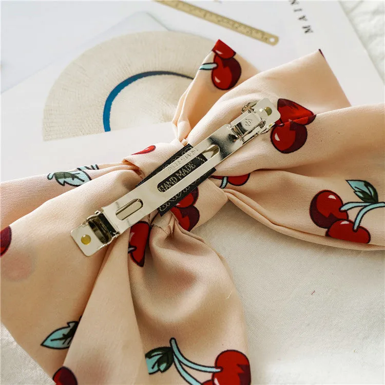 Cute Bow Chiffon Barrettes Lady Updo Hair Ring