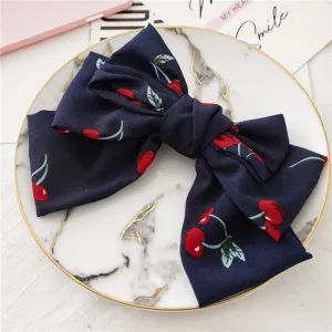 Cute Bow Chiffon Barrettes Lady Updo Hair Ring