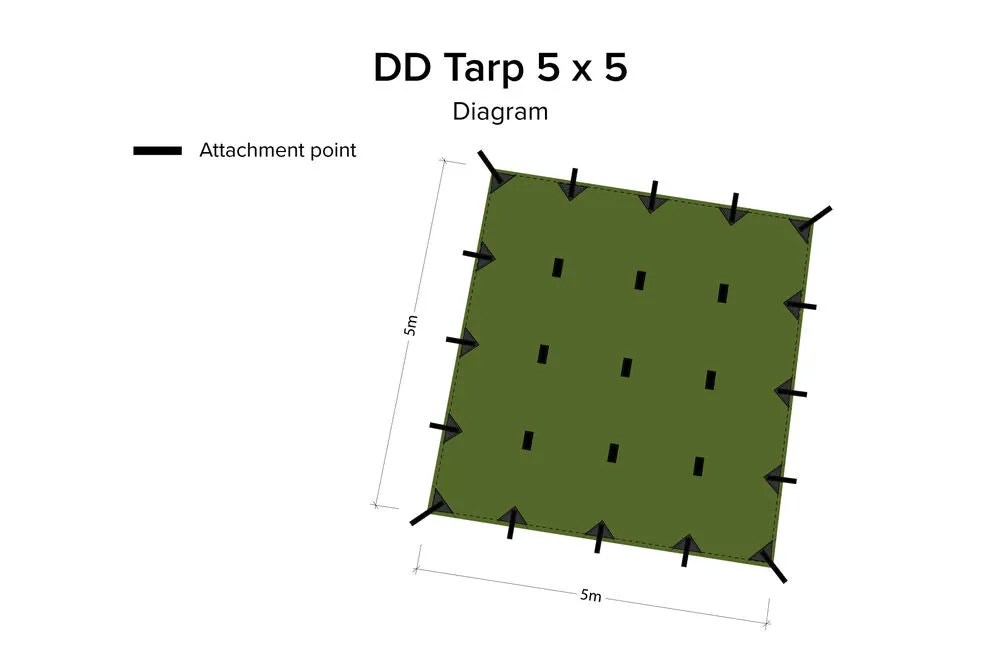 DD Hammocks 5 x 5 tarp Olive Green