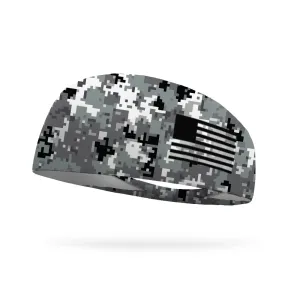 Digital Camo Gray with Flag Wicking Headband