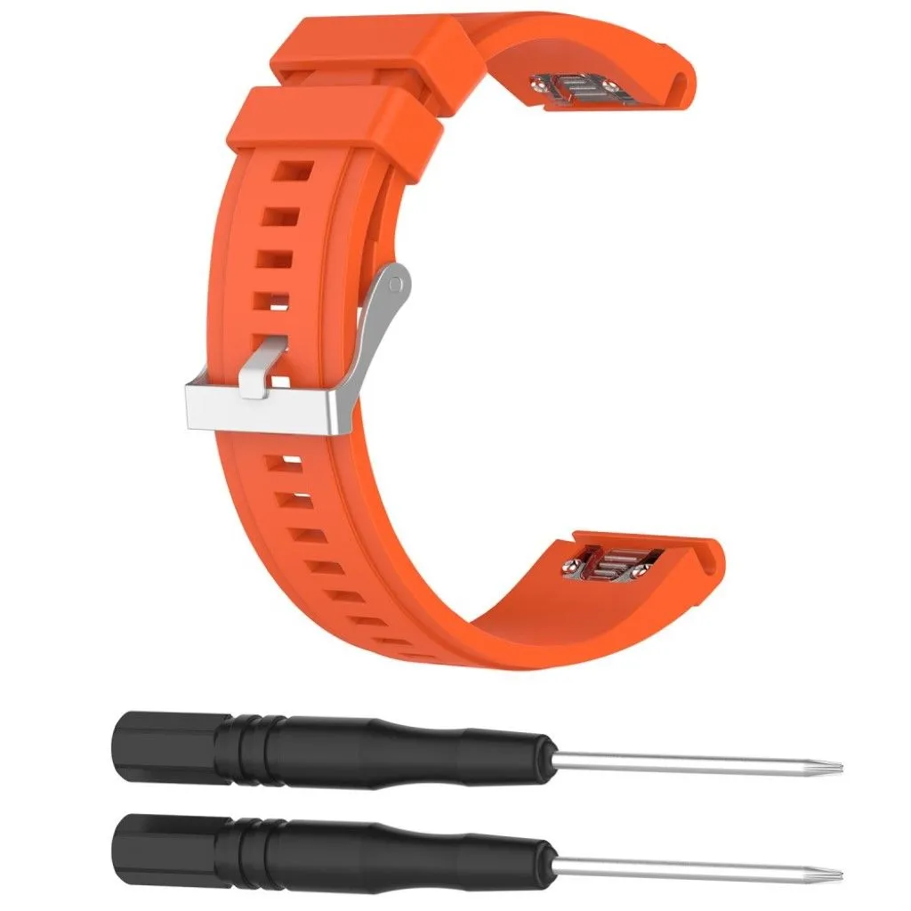 Garmin Fenix 5X 26mm silicone watch strap - Orange