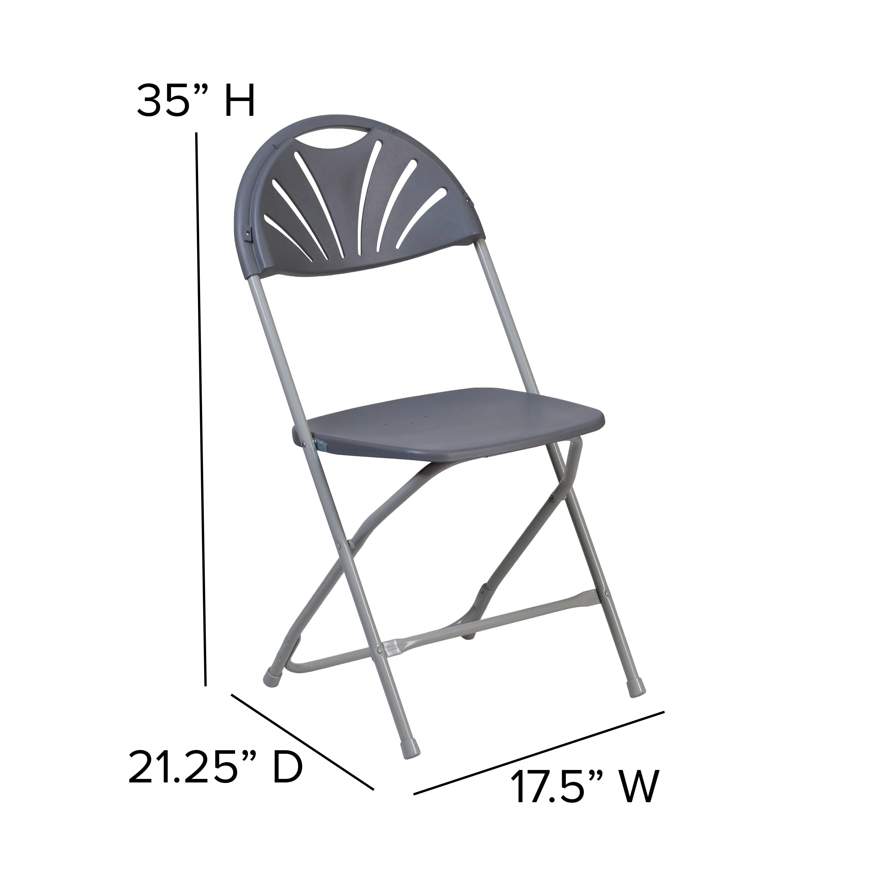 HERCULES Series 650 lb. Capacity Plastic Fan Back Folding Chair