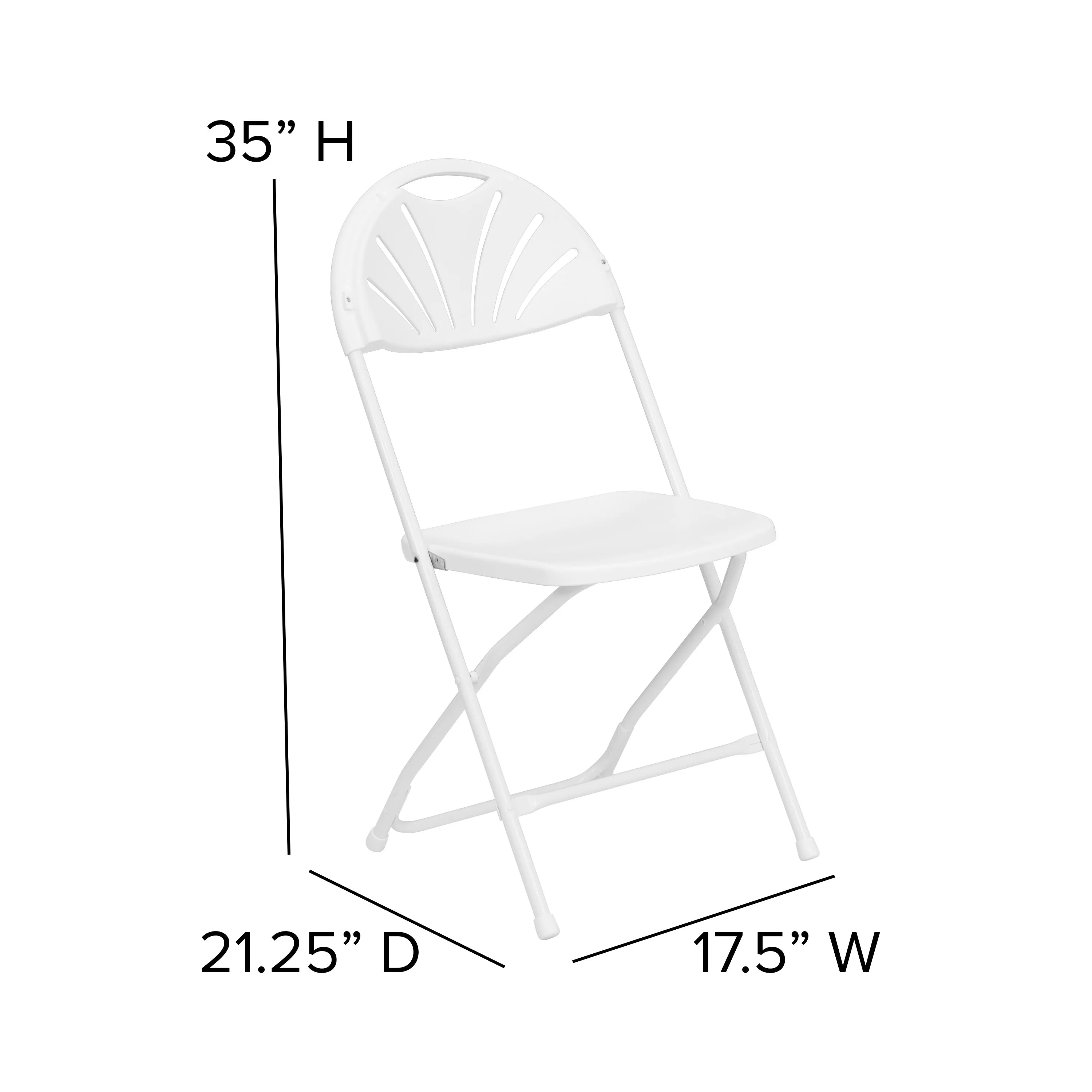 HERCULES Series 650 lb. Capacity Plastic Fan Back Folding Chair