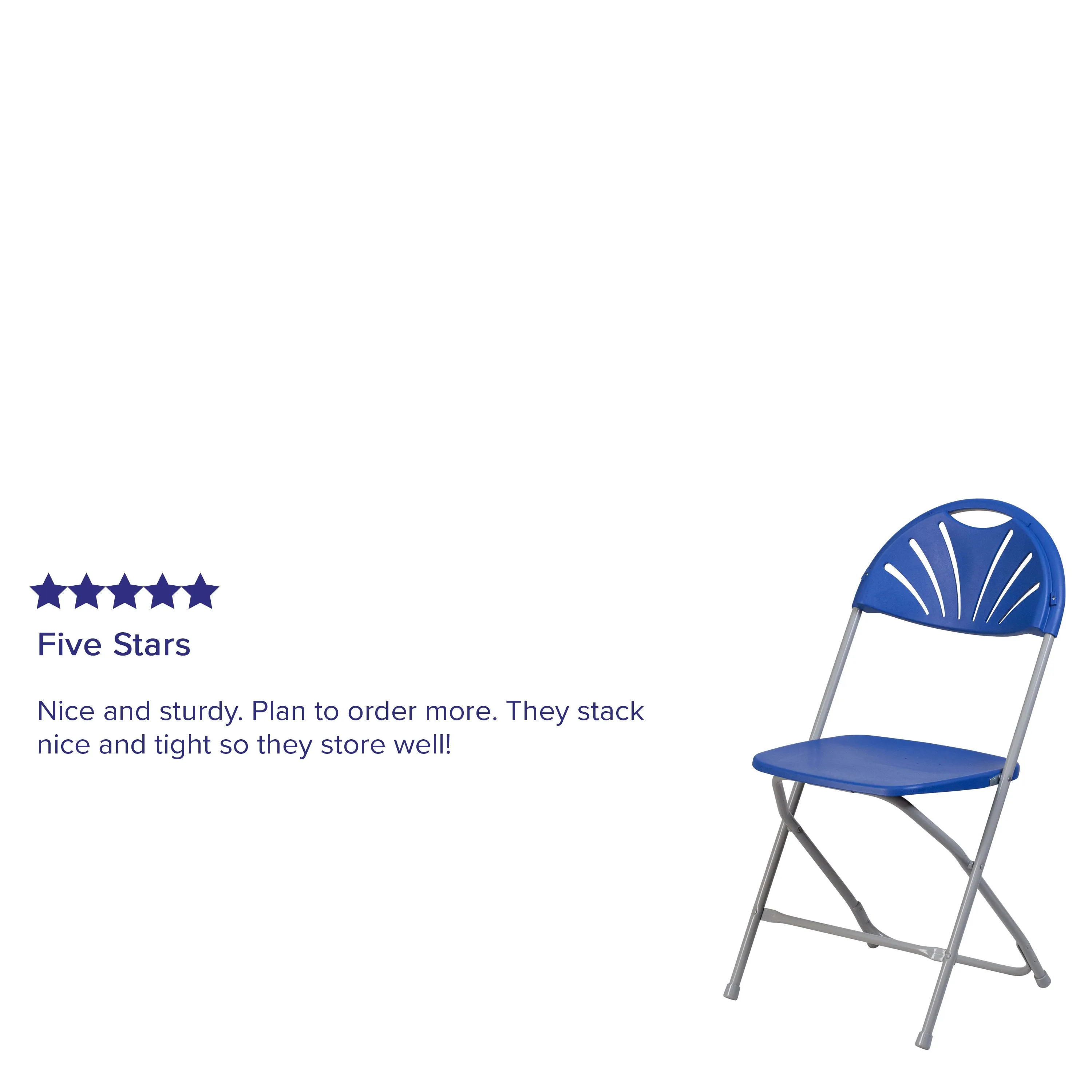 HERCULES Series 650 lb. Capacity Plastic Fan Back Folding Chair