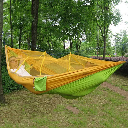 Hot Selling Portable Hammock Single-person Folded Into The Pouch Mosquito Net Hammock Hanging Bed For Travel Kits Camping Hiking