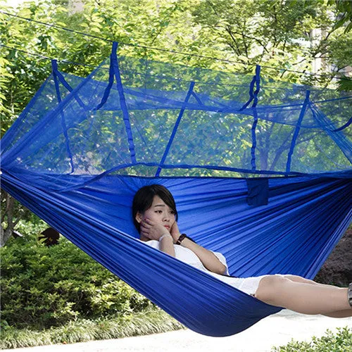 Hot Selling Portable Hammock Single-person Folded Into The Pouch Mosquito Net Hammock Hanging Bed For Travel Kits Camping Hiking