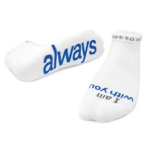 I am with you always® white low-cut socks