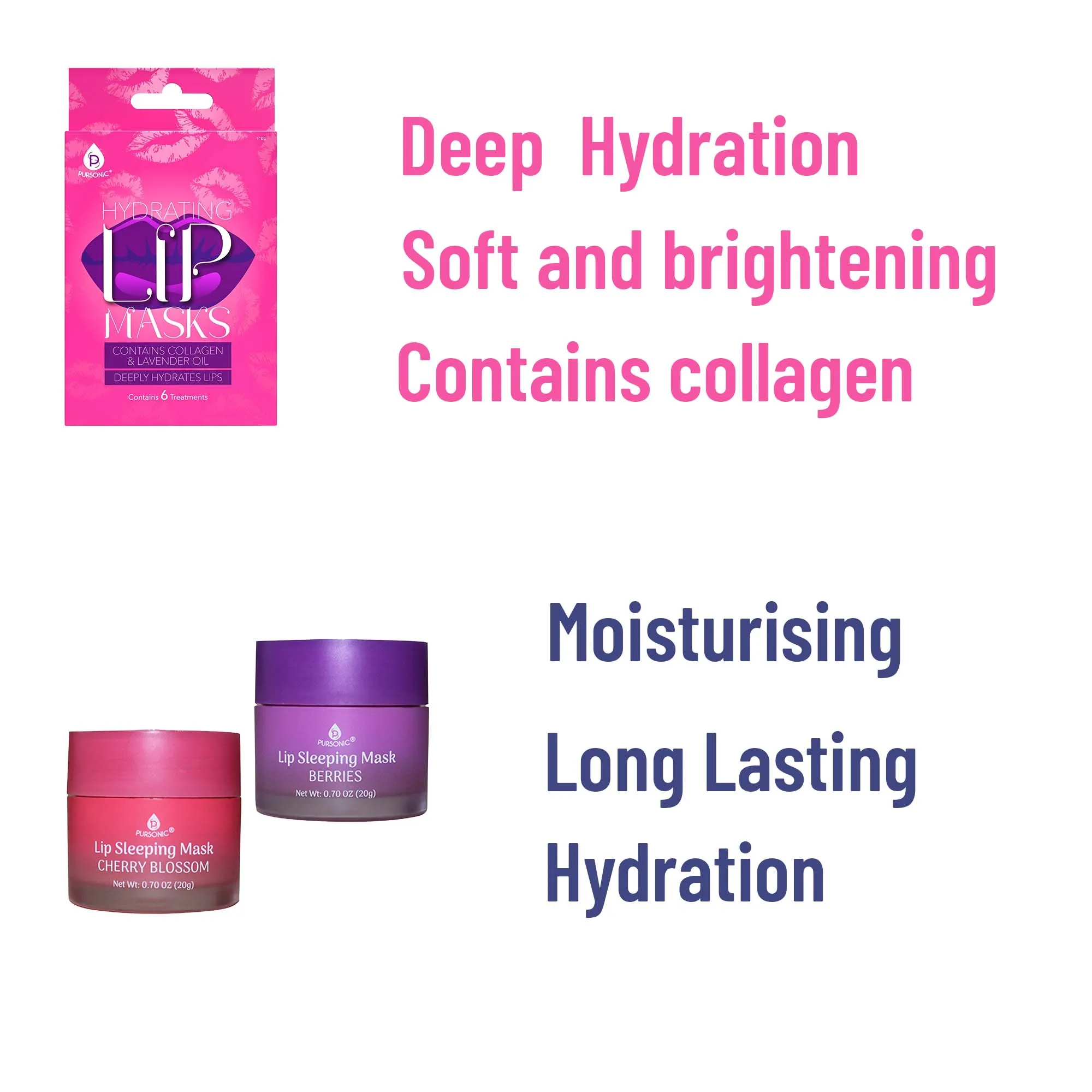 Lip Care Luxe Duo: Hydrating Lip Masks (Pack of 6) & Lip Sleeping Mask 2 Pack