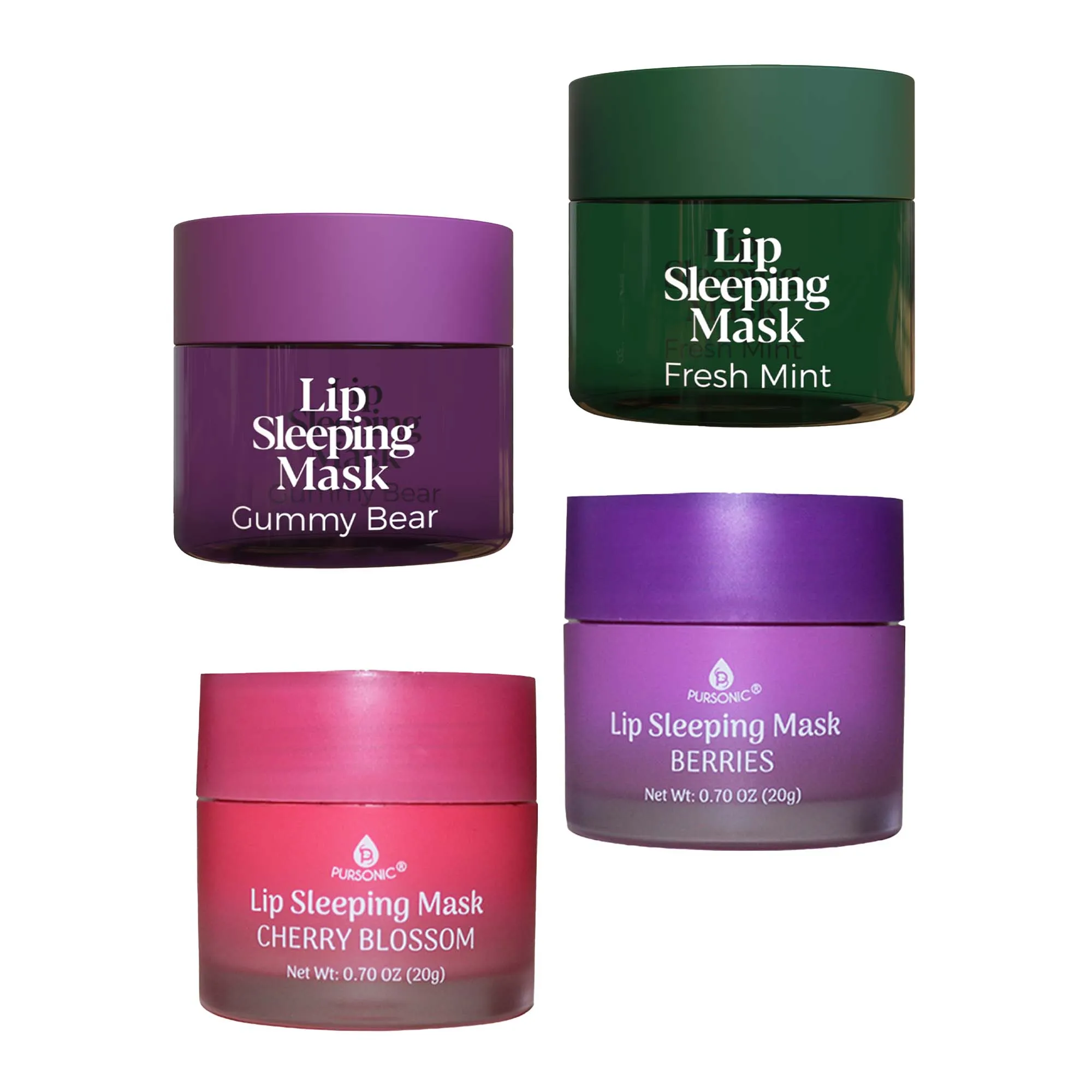 Lip Sleeping Mask Collection Bundle: Cherry Blossom & Berries   Gummy Bear & Fresh Mint