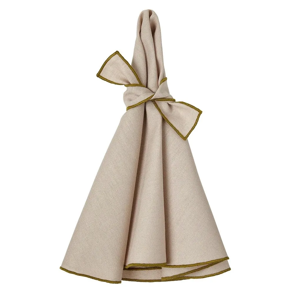 Napa Beige & Olive Round Napkins by Mode Living