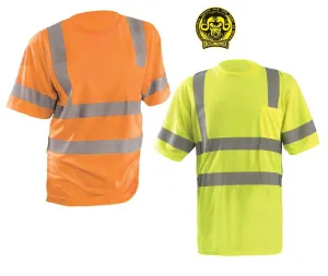 OccuNomix LUX-SSETP3B Type R Class 3 Wicking Birdseye Mesh Safety T-Shirt - Yellow/Orange