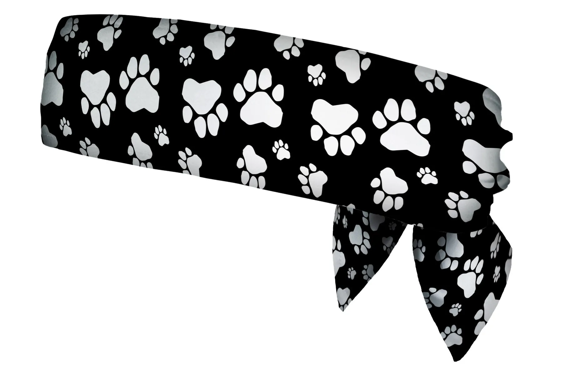 Paw Prints Black & White Head Tie (SKU 1968 HTB)