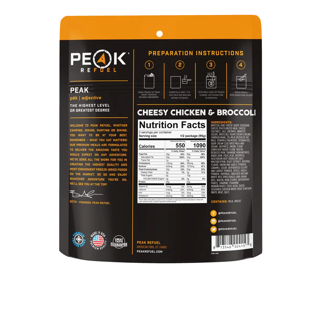 Peak Refuel Freeze-Dried Meals