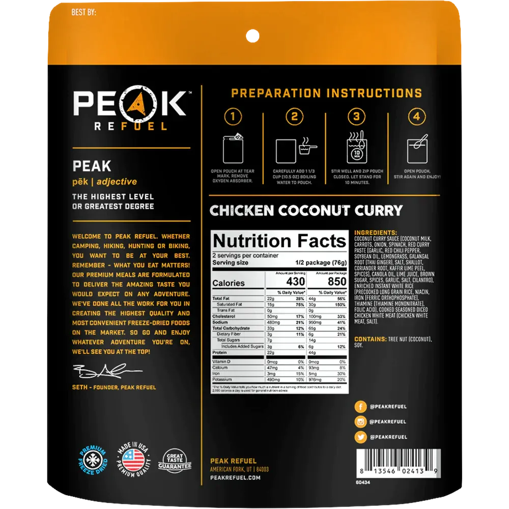 Peak Refuel Freeze-Dried Meals