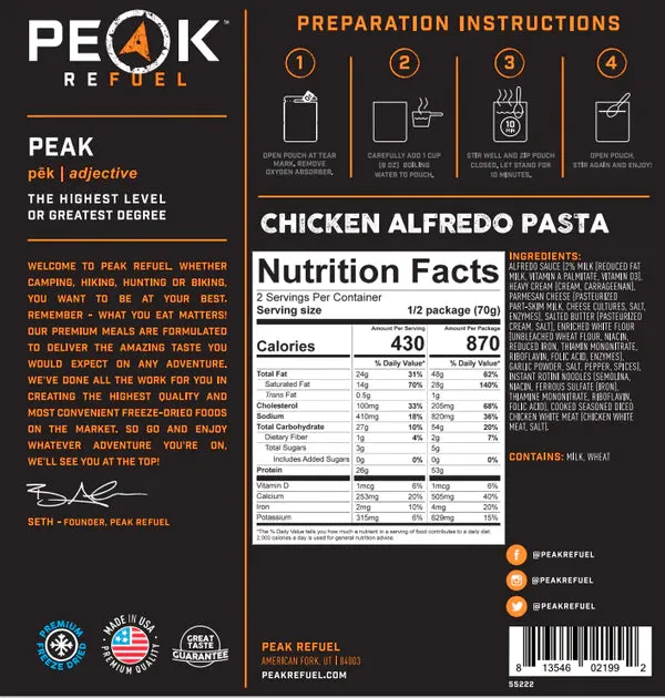 Peak Refuel Freeze-Dried Meals