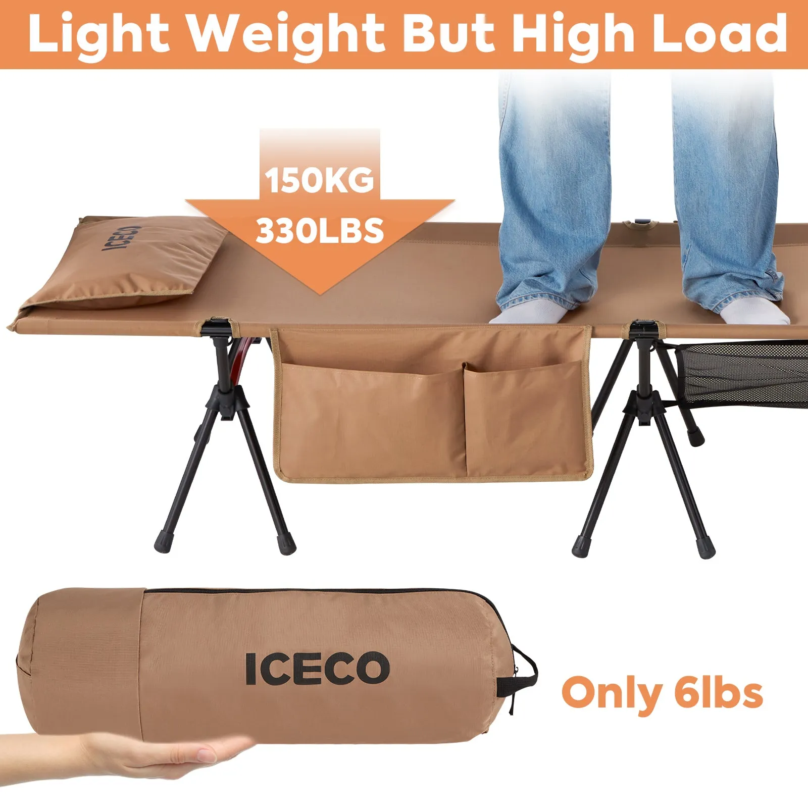 Portable Camping Cot khaki | ICECO